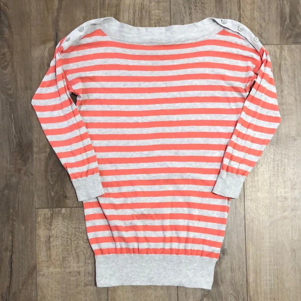 J. CREW Pima Cotton Striped Boatneck Sweater